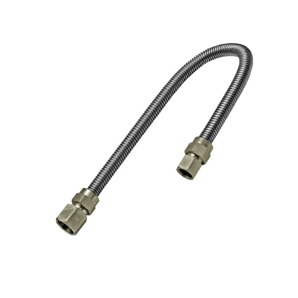 Flextron Gas Line Hose 1/2'' O.D.x36'' Length 1/2" FIPx3/8" MIP Fittings, Stainless Steel Flexible Connector FTGC-SS38-36F - main